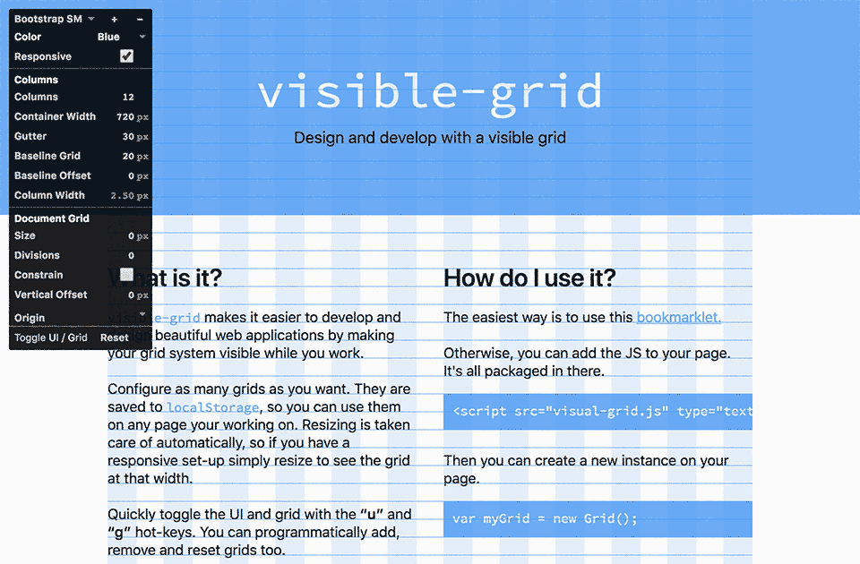 Visible Grid helps to align everything on your page to your grid.